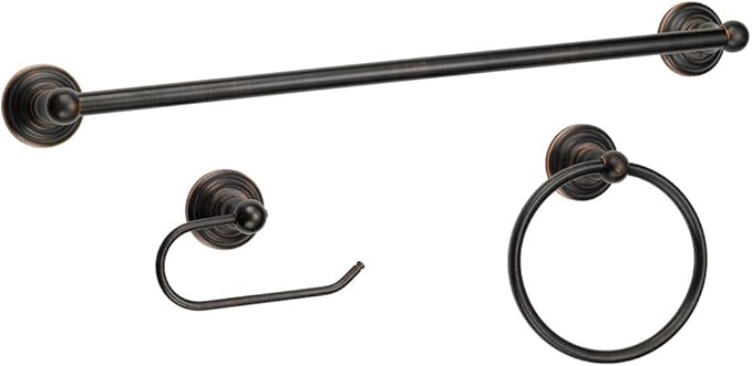 Designers Impressions 800 Series 3 Piece Oil Rubbed Bronze Bathroom Hardware Set