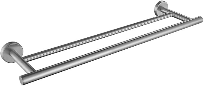 JQK Double Bath Towel Bar, 20.5 Inch 304 Stainless Steel Thicken 0.8mm Towel Rack Bathroom, Towel Holder Brushed Finished Wall Mount, Useable Length 18 Inch, TB100L18-BN