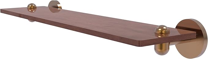 Allied Brass TA-1-22-IRW-BBR Tango Collection 22 Inch Solid IPE Ironwood Shelf, Brushed Bronze