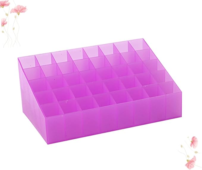 Makeup Organizer 40 Slots Lipstick Storage Box Space Saving Desktop Travel Cosmetic Holder