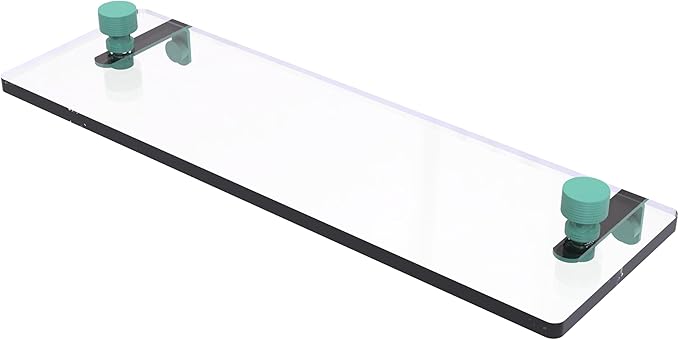 Allied Brass FT-1/16-SFG Foxtrot 16 Inch Glass Vanity Shelf with Beveled Edges, Sea Foam Green