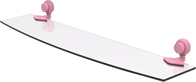 Allied Brass 433T/24-PNK Venus Collection 24 Inch Glass Shelf with Twist Accents, Pink