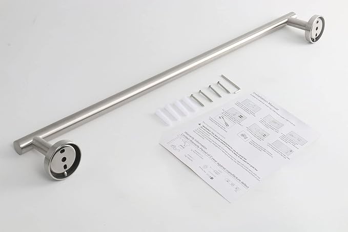 TocTen Bath Towel Bar - Thicken SUS304 Stainless Steel Bathroom Towel Holder, Towel Rod for Bathroom Heavy Duty Wall Mounted Towel Rack Hanger (18IN, Brushed Nickel)