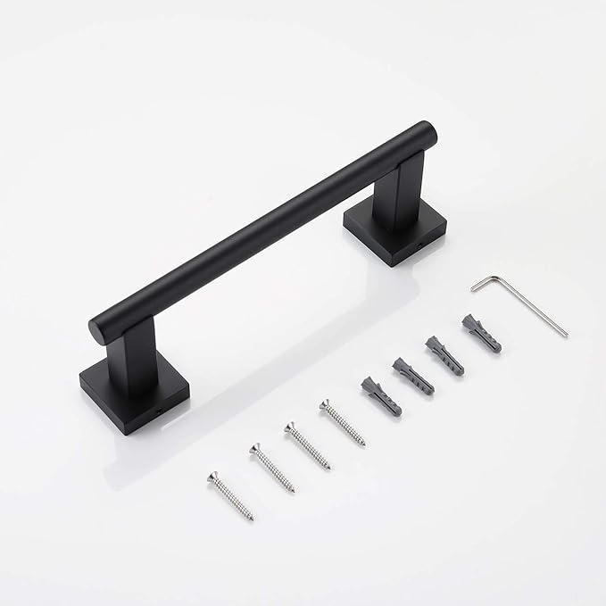 Miyili Matte Black 9-Inch Towel Bar SUS 304 Stainless Steel Hand Towel Holder for Bathroom or Kitchen Wall Mount, A02B23A