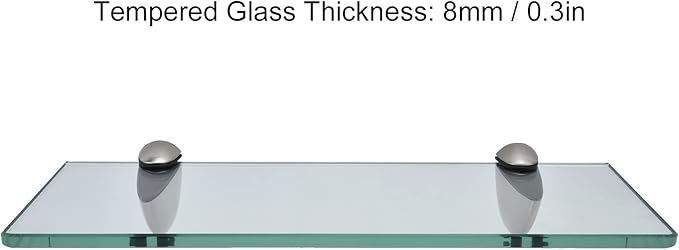 Floating Glass Shelves,Bathroom Floating Shelves,Glass Wall Shelves,Wallmounted Zinc Alloy Storage Rack,Bathroom Accessories for Home Hotel Apartment