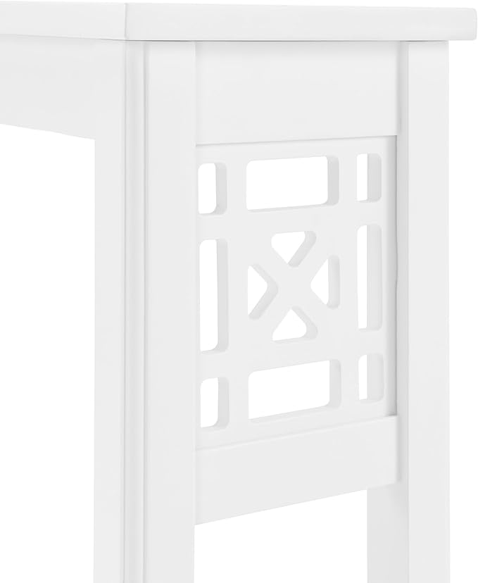 Derby Over-the-Toilet Storage Shelf – 37" Tall Bathroom Space Saver with Fixed Shelf & Open Gridwork Design – Modern Freestanding Organizer for Toiletries & Towels by Alaterre Furniture (White)