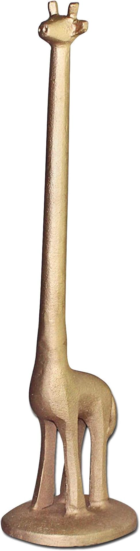 WallCharmers Gold Paper Towel Holder, Metal Toilet or Kitchen Paper Holder for Floor or Countertop, Gold Giraffe