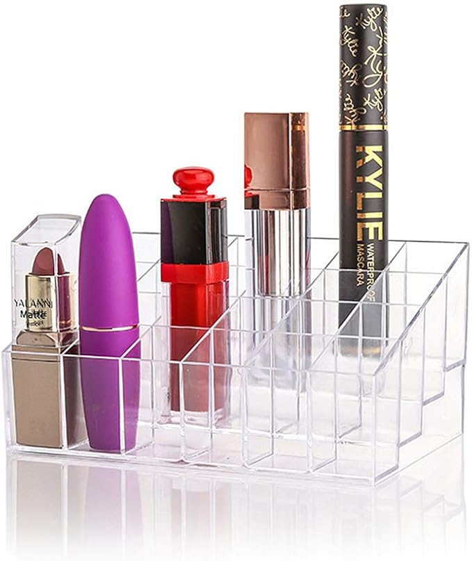 Magik 24-40 Grid Lipstick Makeup Stand Display Holder Case Cosmetic Multi-Purpose Acrylic Organizer (2, 24 Grid Large)
