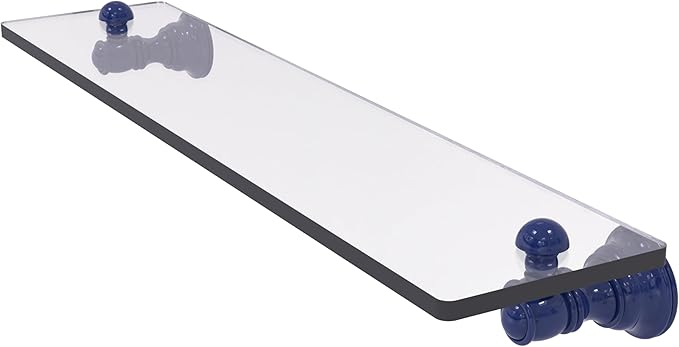 Allied Brass CL-1-22-MBL Carolina Collection 22 Inch Glass Shelf, Mediterranean Blue