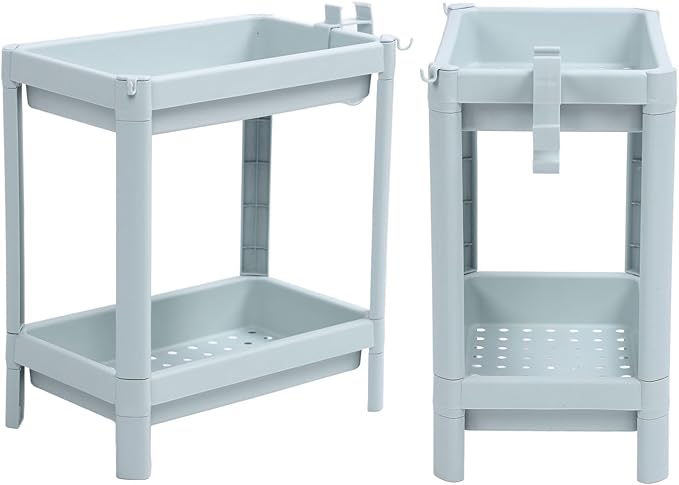Bathroom Floor Shelf, Bathroom Storage, Open Shelf, Freestanding Corner Shelves, Shelves, Storage Shelves, Nordic (2-Tier)