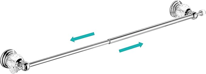 BATHSIR Crystal Towel Bar 24 Inch, Chrome Bathroom Towel Rack, Hand Towel Holder Wall Mounted