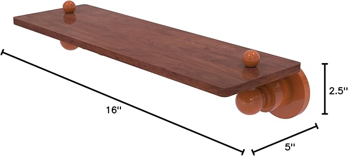 Allied Brass AP-1-16-IRW-ASP Astor Place Collection 16 Inch Solid IPE Ironwood Shelf, Autumn Sparkle