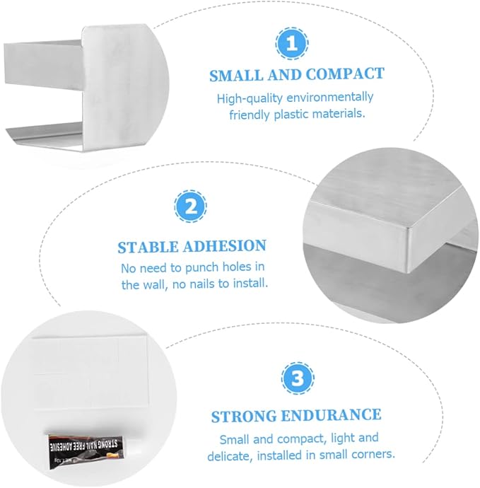 WOONEKY Bathroom Wall Shelf Toilet Shelf Bathroom Metal Kitchen Metal Wall Rack Storage Rack