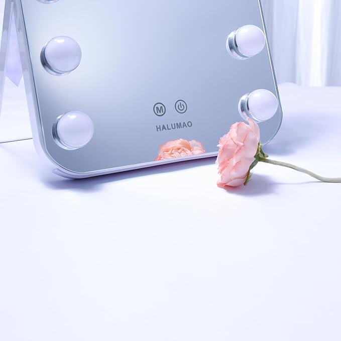 halumao 14.6" Vanity/Makeup Mirror with Lights, Hollywood Mirror with 11 Dimmable LED Bulbs,3 Color Modes,Touch Control