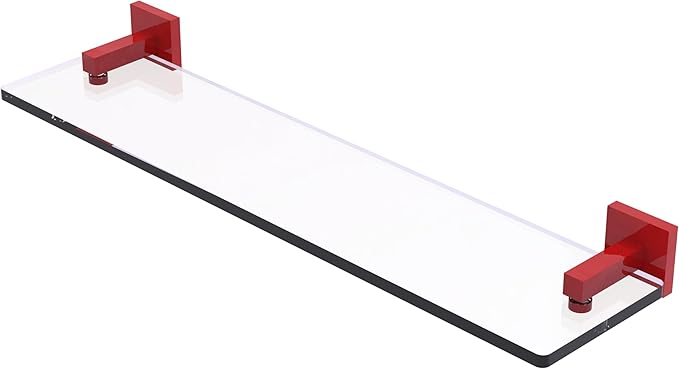 Allied Brass MT-1-22-FER Montero Collection 22 Inch Glass Vanity Shelf with Beveled Edges, Fire Engine Red