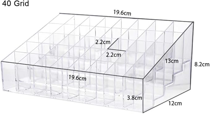 Magik 24-40 Grid Lipstick Makeup Stand Display Holder Case Cosmetic Multi-Purpose Acrylic Organizer (1, 40 Grid)