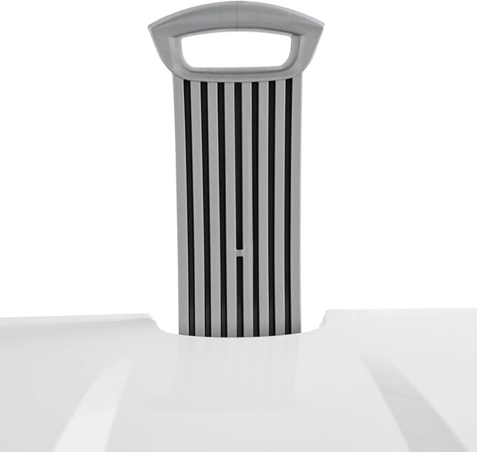 Laundry Hamper with Wheels and Lid, 2-Bushel Capacity, Plastic, White, Rolling Basket with Handle