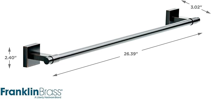 Franklin Brass Maxted (1-Pack) 24" Towel Rack for Bathroom, Venetian Bronze Towel Bar for Bathroom Wall Towel Holder Rod Wall Mounted MAX24-VBR