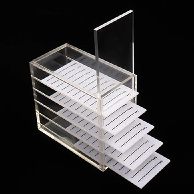5-Layer Acrylic Plastic Eyelash Storage Box, Transparent, Minimalist Style, Beauty Salon, Bathroom, Dressing Table Organizer
