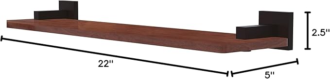 Allied Brass MT-1-22-IRW Montero Collection 22 Inch Solid IPE Ironwood Wood Shelf, Oil Rubbed Bronze