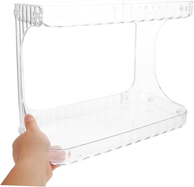 Zerodeko Bathroom Organizer Double Counter Shelf for Toiletries Cosmetics Stylish Corner Storage for Bathroom Kitchen Sleek Design Enhances Decor