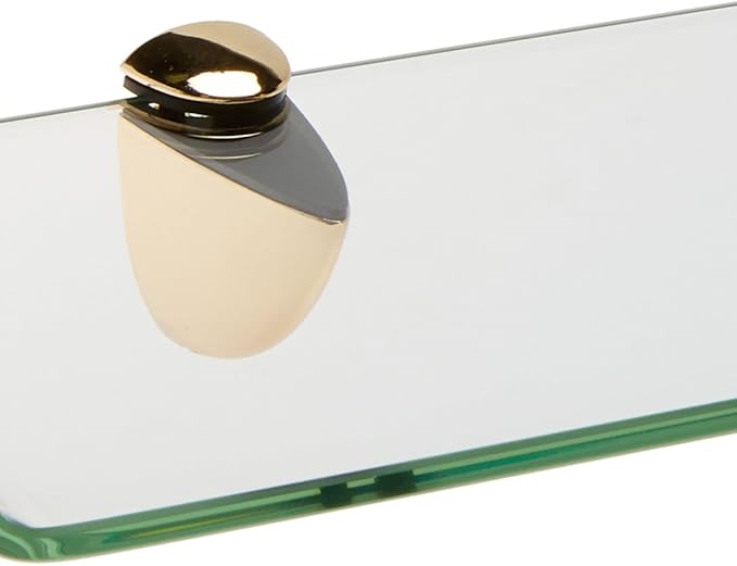 Spancraft Glass Osprey6x18-Brass Osprey Bent Glass Shelf, Brass Bracket, 6" x 18"
