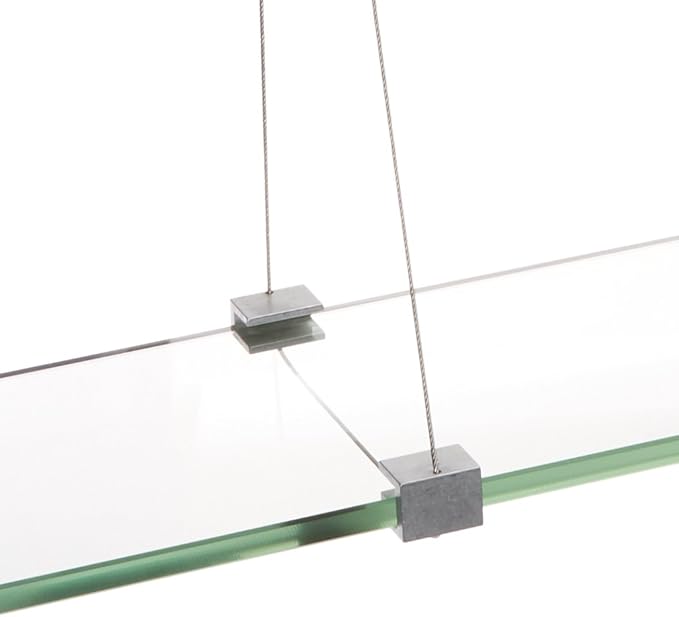 Spancraft Glass CR-6x33-Brushed Steel Crane Glass Shelf, Brushed Steel, 6" x 33"