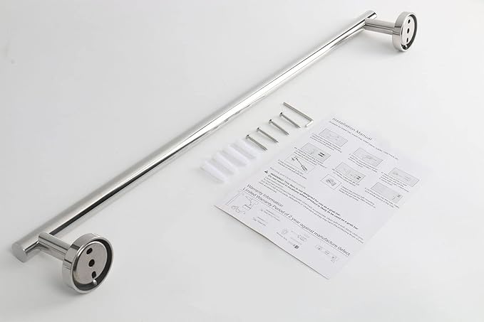 TocTen Bath Towel Bar - Thicken SUS304 Stainless Steel Bathroom Towel Holder, Towel Rod for Bathroom Heavy Duty Wall Mounted Towel Rack Hanger (30IN, Chrome)
