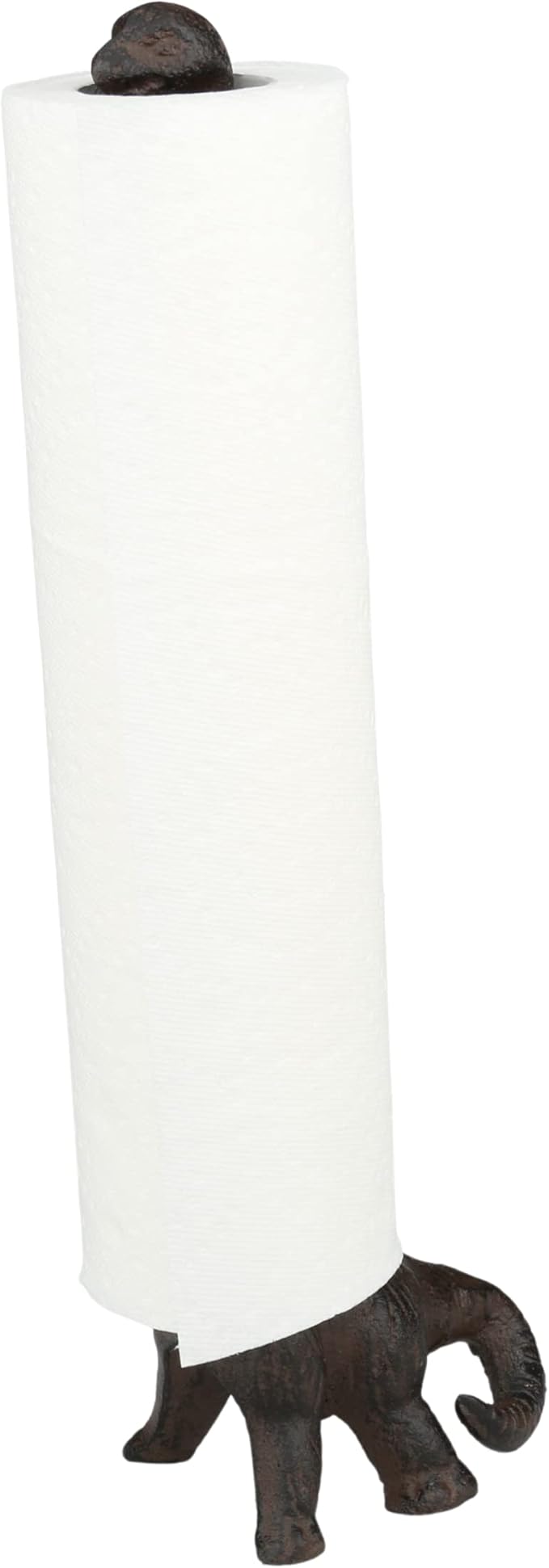 WallCharmers Rustic Paper Towel Holder, Metal Toilet or Kitchen Paper Holder for Floor or Countertop, Rustic Dino