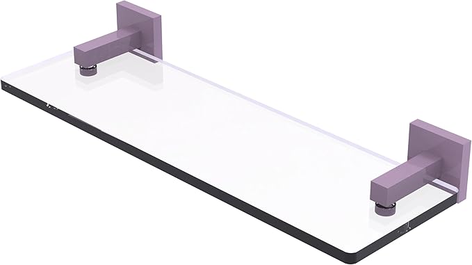 Allied Brass MT-1-16-LVN Montero Collection 16 Inch Glass Vanity Shelf with Beveled Edges, Lavender