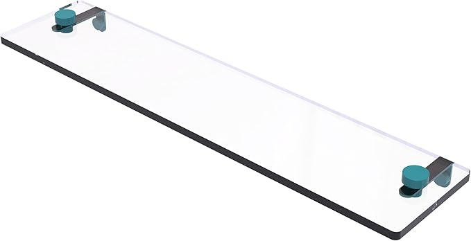 Allied Brass NS-1/22-GLT 22 Inch Glass Vanity Shelf with Beveled Edges, Glokzin Teal