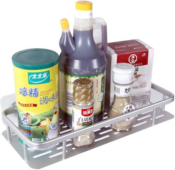 Cabilock Aluminum Bathroom Shelf with Disc Wall Mounted Storage Organizer for Kitchen and Bathroom Design Space Saving Easy to Clean