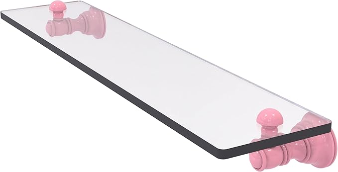 Allied Brass CL-1-22-PNK Carolina Collection 22 Inch Glass Shelf, Pink