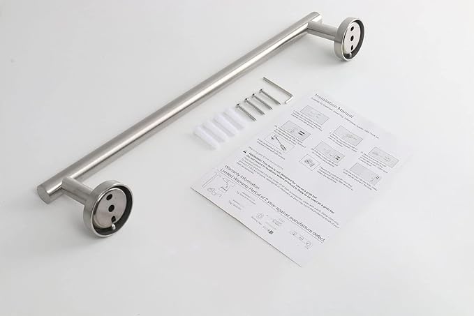 TocTen Bath Towel Bar - Thicken SUS304 Stainless Steel Bathroom Towel Holder, Towel Rod for Bathroom Heavy Duty Wall Mounted Towel Rack Hanger (16IN, Brushed Nickel)