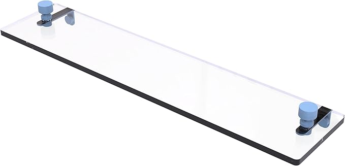 Allied Brass FT-1/22-FTB Foxtrot 22 Inch Glass Vanity Shelf with Beveled Edges, Flat Troll Blue
