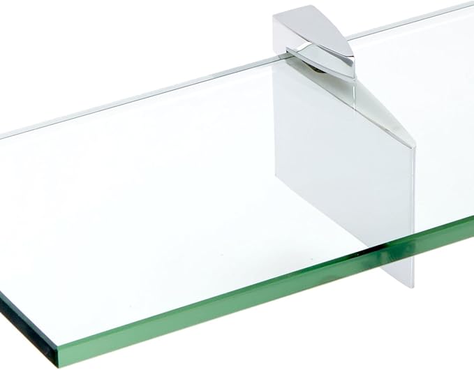 Spancraft Glass R-6x12-Chrome Raven Glass Shelf, Chrome, 6" x 12"