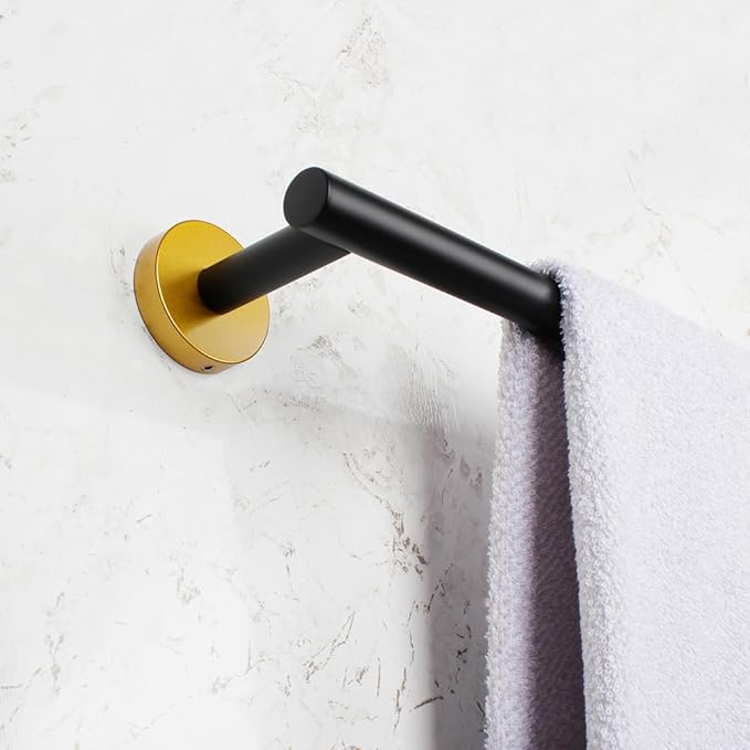 30-Inch Towel Bar Black & Gold Towel Rack Wall Mounted Towel Rail Stainless Steel Towel Rod for Bathroom Modern Style