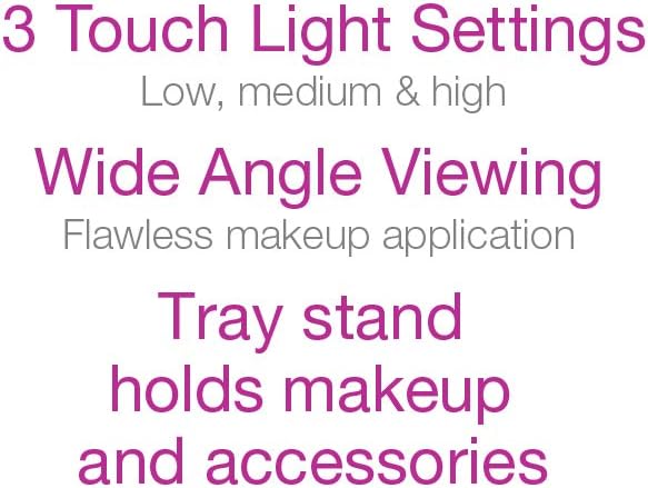 True Glow by Conair TGBE90C Trifold Led Lighted Makeup Mirror in rose Gold, 0.379 Pounds