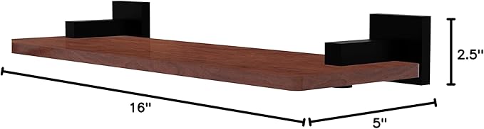 Allied Brass MT-1-16-IRW Montero Collection 16 Inch Solid IPE Ironwood Wood Shelf, Matte Black