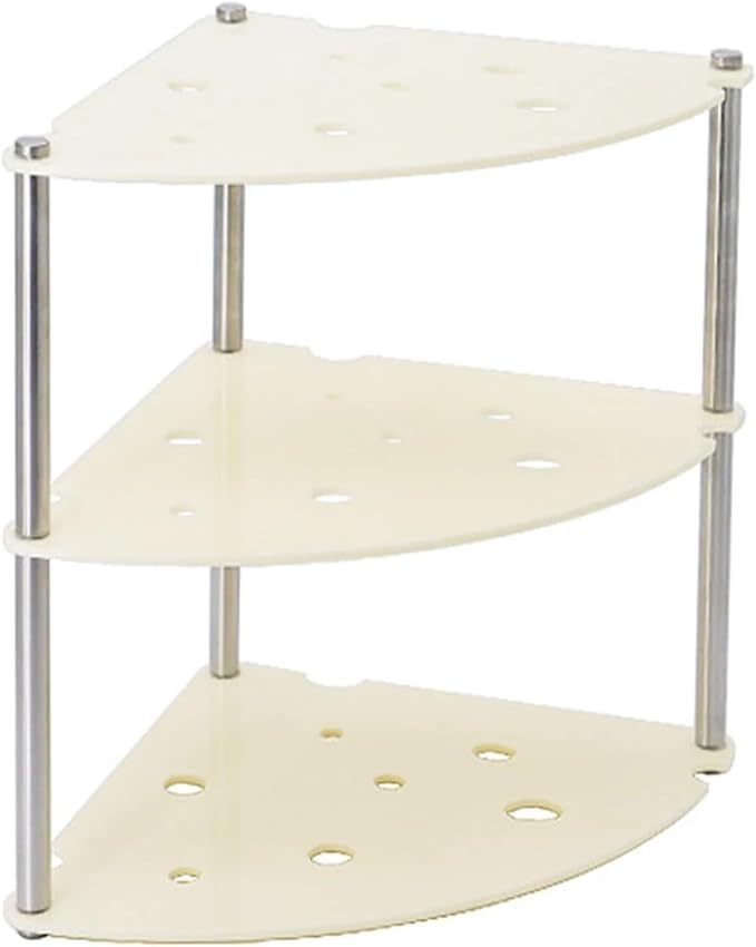 Countertop Organizer Shelf for Bathroom 3-Tier, Kitchen & Office - Acrylic & Metal Storage Rack
