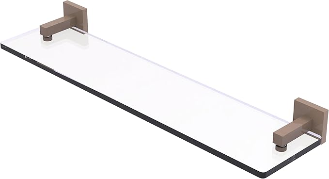 Allied Brass MT-1-22-SHB Montero Collection 22 Inch Glass Vanity Shelf with Beveled Edges, Shaded Beige