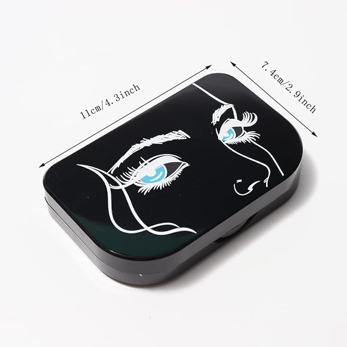 3 Tier Eyelash Storage Case Lash Dime Organizer Holder Box with Mirror Makeup Cosmetic Travel Case Empty False Lash Container (Black Red))
