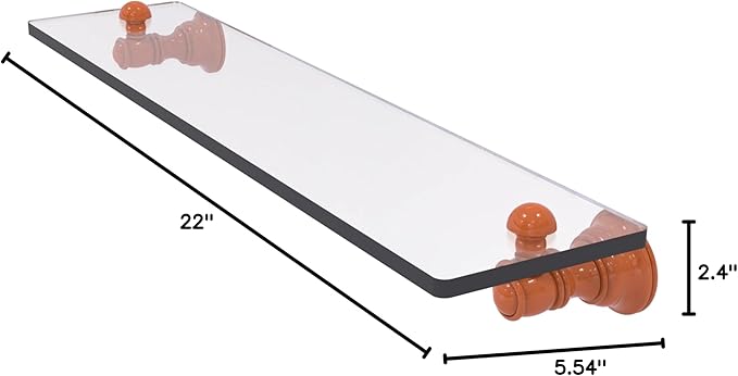 Allied Brass CL-1-22-ASP Carolina Collection 22 Inch Glass Shelf, Autumn Sparkle