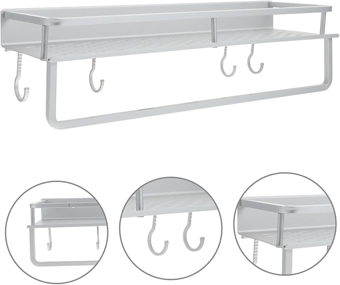 1set Multipurpose Wall-Mounted Storage Rack Hanging Shelf for Bathroom Kitchen and Household Organization Design for Easy Drying and Cleanliness
