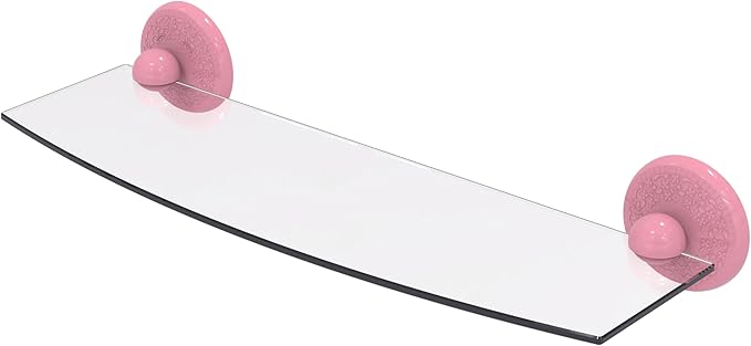 Allied Brass PMC-33/18-PNK Prestige Monte Carlo Collection 18 Inch Glass Shelf, Pink