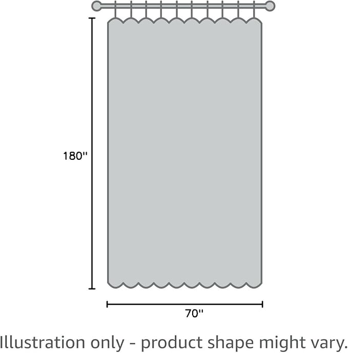 Barossa Design Waffle Weave Clawfoot Tub Shower Curtain 180 x 70 Inch Wrap Around - Heavyweight Fabric to Stop Blowing, Washable, Water Repellent, with 36 Rust-Free Hooks Set, Gray, 180x70