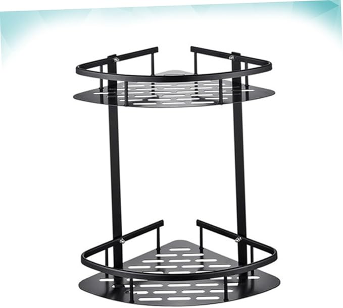 PRETYZOOM Space-Saving Wall-Mounted Bathroom Shelves Aluminum Organizer Rack Shampoo Soap Holder Modern for Surface