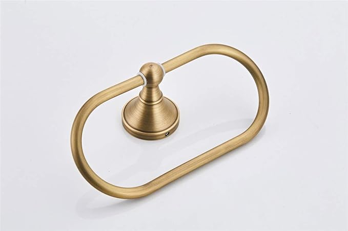 Flybath Oval Towel Ring Antique Brass Hanger Hand Towel Holder for Bathroom Kitchen Accessories Wall Mounted, Brushed Bronze