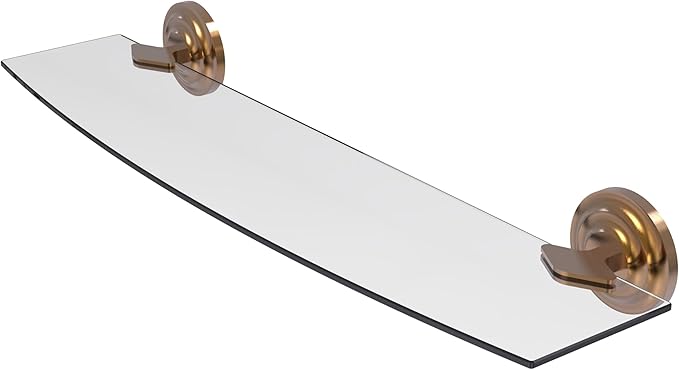 Allied Brass QN-33/24 Que Collection 24 Inch Glass Shelf, Brushed Bronze