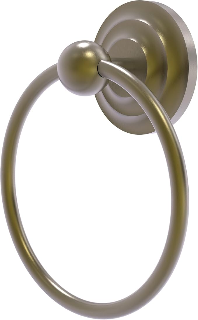 Allied Brass QN-16 Que Collection Towel Ring, Antique Brass